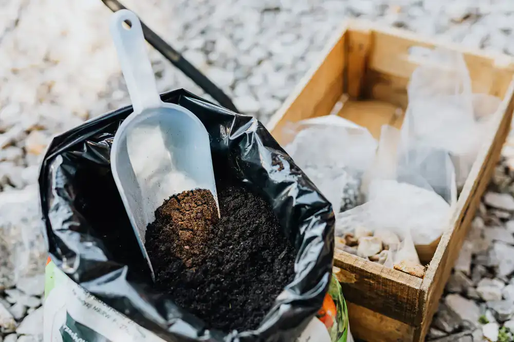 Bags of premium compost